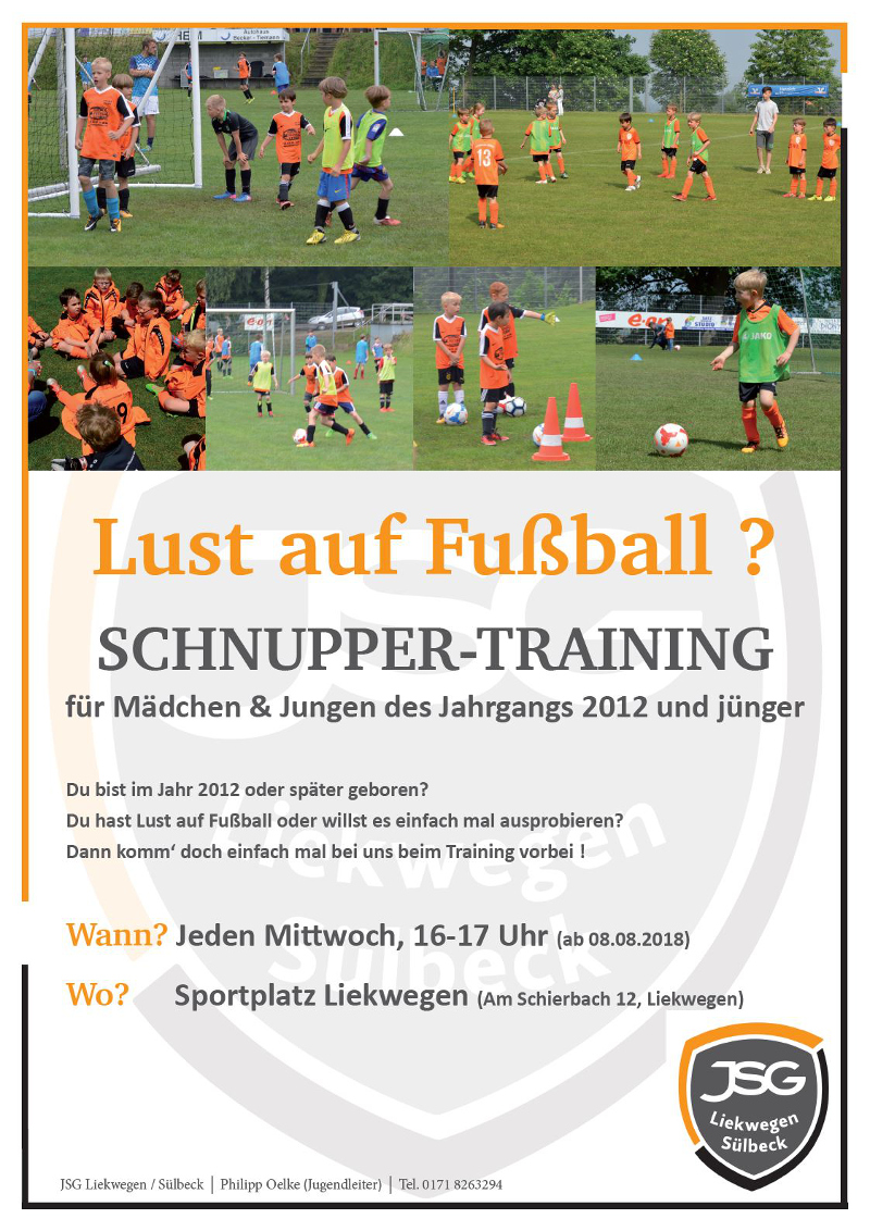 Flyer Schnuppertraining JSG